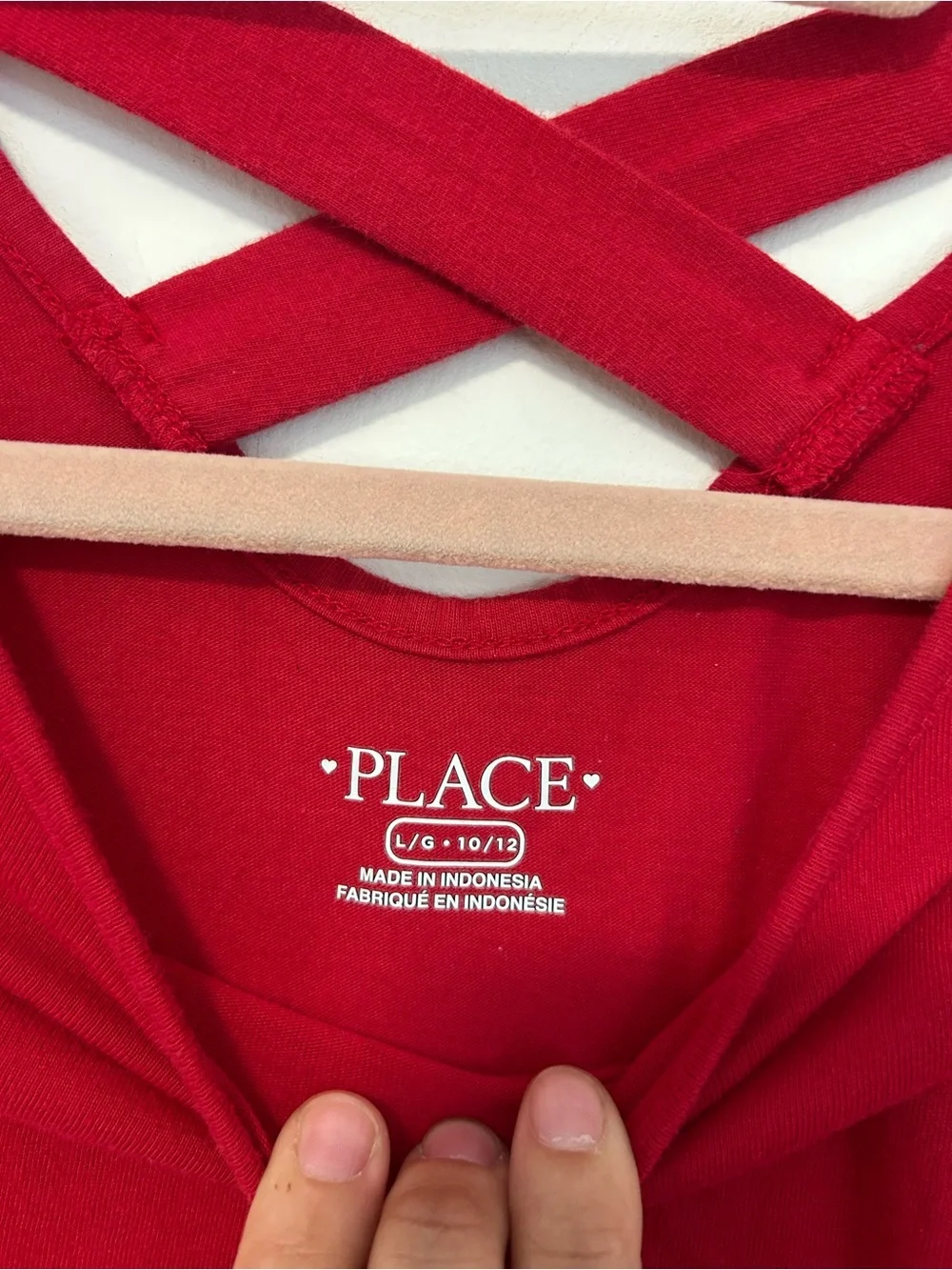 Place Girls Red Long Sleeve Fit-and-Flare Dress with Back Crossover